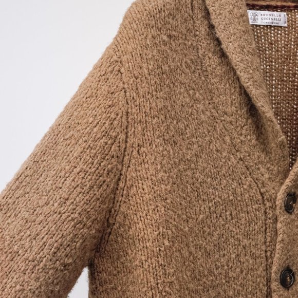 SOLD Brunello Cucinelli Colorblock Shawl Collar Cardigan - Picture 6 of 13